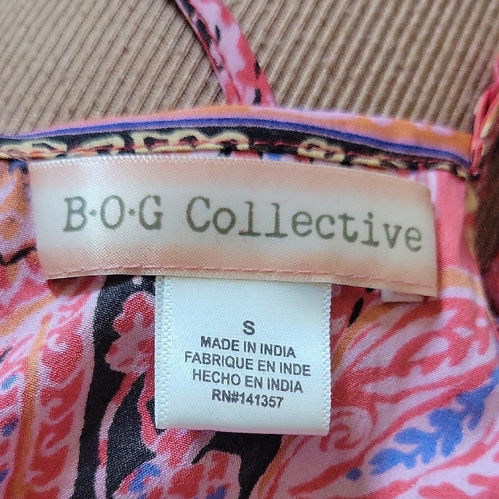 BOG Collective Vibrant Pink and Black Top
